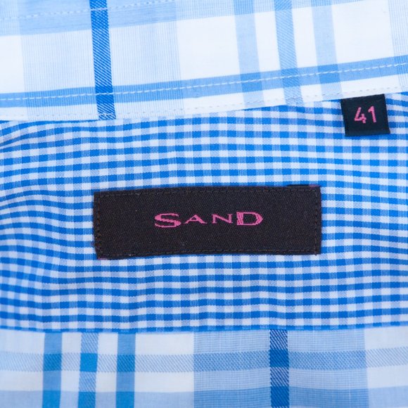 Sand Copenhagen Blue Check Shirt - Picture 3 of 4